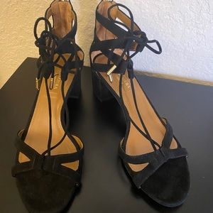 Aquazzura | Black Suede T-Strap Sandalssuze 37 7